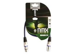 HQ Power PAC105 0.5m  - Cabo DMX XLR 3P Macho / XLR 3P Fêmea 0.5M HQ POWER PAC105, Cabo profissional p/ controlo DMX, XLR 3P Macho / 3P Fêmea, Impedância: 100~110 Ohms, Conectores dourados, Condutores livres de oxigénio (...