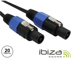 Ibiza  G-CS20SS  - Cabo de Áudio Speakon/Speakon, Speakon 2P Macho / Macho, Secção do cabo: 2 x 1.5mm², Comprimento do Cabo: 20 Metros, 