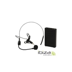 Ibiza  Microfone Headset S/ Fios 207.5mhz PORTHEAD12-2 - Microfone Headset s/ fios c/ transmissor, Frequência VHF: 207.5MHz, Adequado p/ modelos PORT (12/15) VHF-BT, 