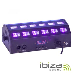 Ibiza  UV c/ 24 LEDS UV 3W e Suporte LED-STUV24 - Barra de LEDs UV c/ 24LEDs UV 3W, Estrutura metálica preta c/ vidro, Função estroboscópio Ângulo 65º, Tensão funcionamento: 110-240Vac, Potência: 100W, Peso: 2.10 kg, 