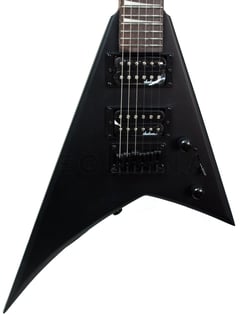 Jackson JS1X Rhoads Minion Satin Black  - Mini guitarra eletrica, Corpo em Poplar, Braço em Maple, Escala em Amaranth, Perfil do braço: Speed Neck, Raio do braço: 305mm (12), 