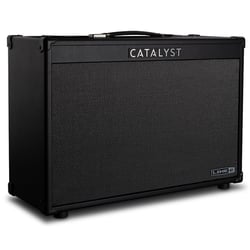 Line6  Catalyst 200 - Tecnologia: Modelagem, Potência: 200 W, Canais: 2, Alto-falantes: 2 x 12, Inserções: Série, Efeitos: 18 efeitos, 6 tipos de reverberação, 