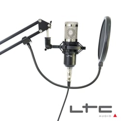 LTC Audio  STM200-PLUS - Microfone condensador, Adequado p/ Podcasting, Streaming, Gravações, Conector: XLR Fêmea / Jack 3.5mm, Adaptador 3.5mm Fêmea / USB-A Macho, Inclui: Suporte, Shock mount, Pop filter, 