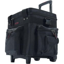 Magma Lp-Bag 100 Trolley  Black/Red - Compatível: 90 12“ Vinyl, Material: Nylon 480D durável e repelente à água e zíper de alta qualidade, Alça telescópica em um sistema robusto de carrinho reforçado, Detém aproximadamente 90 registros...