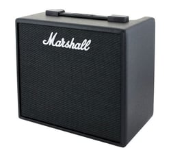 Marshall Code 25  - Tecnologia Digital;, Controles: Grave, Médio, Agudo, Ganho, Volume, Pré FX, Amp, Mod, Del, Ver, Power;, Altifalante de 10’’;, 25 watts de potência;, 100 Presets de usuário totalmente editáveis;, 14...
