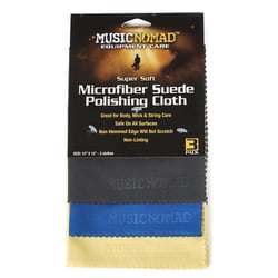 Musicnomad Pack 3 Panos Camurça Microfibra  - Dimensões: 30cm x 30cm, Inclui 3 panos camurça microfibra premium, Ideal para o cuidado com corpo, braço e cordas de instrumentos de cordas, Com bordo sem bainhas para evitar riscos no instrumento,...