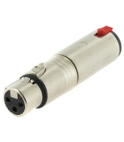 Neutrik  NA3 FJ  - Adaptadores de plug, Conector XLR fêmea de 3 pinos para estéreo com trava de 6,35 mm (ponta, anel, contato de manga), 