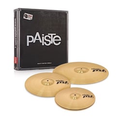 Paiste  PST3 Universal Standard Set - Conjunto Padrão Universal, Feito de uma liga de latão/cobre particularmente melódica, Série de Tecnologia de Som Paiste, Conjunto inclui:, Hi-Hat de 14, Pratos de chimbal médios brilhantes, claros ...