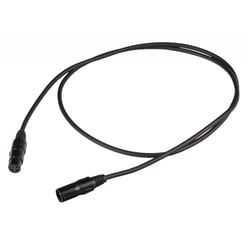 Proel  BULK330LU1 1m  - Cabo DMX pré-fabricado para sinal DMX512 com montagem de cabo fêmea PROEL XLR 3P - conexões de montagem de cabo macho PROEL XLR 3P/XLR3FVPRON - DMX - XLR3MVPRON., Comprimento: 1m., Cor disponível: ...