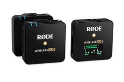 Rode  Wireless GO II  - Rode Wireless GO II - Sistema de microfone sem fios de dois canais para gravação simultânea de duas fontes sonoras, Transmissão digital de 2,4 GHz série IV, encriptação de 128 bits: áudio cristalin...
