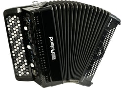 Roland FR-4XB BK <b>Prestige</b> Acordeão Botões Profissional - Roland FR-4XB BK Acordeão Eletrónico Botões Preto com USB e MIDI, 92 Botões Mão Direita + 120 Baixos Mão Esquerda + Sistema Som Potente, 100 Sons Acordeão + 162 Sons Orquestra + 32 Sons Orgão + Exp...