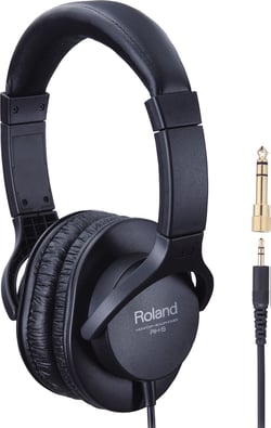 Roland RH-5 <b>Premium</b> Auscultadores Estúdio - Roland RH-5 Auscultadores Multi-Aplicações Instrumentos Eletrónicos, Imbatível Relação: Preço + Qualidade + Conforto + Fiabilidade, Drivers 40mm + Freq. Resposta 10 - 22.000 Hz + Sensibilidade 92 d...