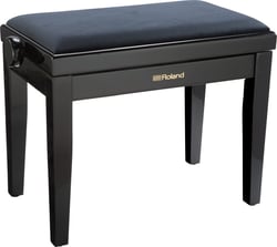 Roland RPB-220BK <b>Premium</b> Banco Piano Preto - Roland RPB-220BK Banco Piano Premium Preto, Regulação Altura + Assento Muito Confortável em VELUDO, Cor: Preto Acetinado, Construção em Madeira maciça, Assento Confortável em Veludo fácil de limpar...