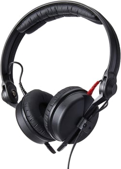 Sennheiser HD-25  - Auscultadores para monitoramento, Dinâmico, Fechado, Supra-aural, Impedância: 70 Ohm, Máx. SPL: 120 dB (1 kHz, 1 Vrms), 