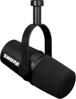 Shure MV7X  - Microfone robusto, versátil e dinâmico, ideal para podcast e para gravação de voz, Voice isolation technology que reduz o ruído de fundo, Stand integrado, Proteção removível (pop-filter), Compatíve...