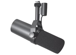 Shure SM7B  - Microfone dinâmico, XLR, Resposta de frequência: 50 a 20.000 Hz, Padrão cardioid, Sensibilidade a 60 Hz: 11 dB, Sensibilidade a 500 Hz: 24dB, Sensibilidade a 1 kHz: 33 dB, 