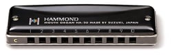 Suzuki Hammond HA-20E  - Pente plástico, Coberturas aço inoxidável polido, Palhetas brass soldadas eletricamente, Inclui estojo em plástico, Fabricada no Japão, 