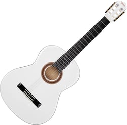 Valencia  VC104 4/4 White - Top Linden, Telha traseira e laterais, Top Binding ABS – Preto, ABS de encadernação lateral – preto, Pescoço Nato, Fingerboard Ebonized Maple, 