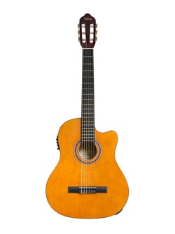 Valencia VC104CE NT  - Forma do corpo: Electrica/Acustica Classica com Cutaway, Tampo em Basswood, Fundo e laterais em Basswood, Braço em Nato, Escala em Ebonized Maple, Escala: 650mm (25.6), 