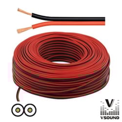 VSOUND  Cabo Coluna 2X1.50MM Preto/Vermelho Paralelo - Bobine de cabo áudio c/ 2 condutores, Marcação Metro a Metro, cabo Paralelo, Cor do cabo: Preto e Vermelho, Secção: 2x1.50mm², condutores CCA, Diâmetro exterior: Ø6.5x3.1mm, PREÇO/M DISPONÍVEL EM R...