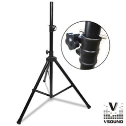 VSOUND VSTR1A 2m 35mm  - Suporte p/ coluna sem adaptador, Capacidade de carga: 30Kg, Diâmetro do tubo: Ø35mm, Altura ajustável: 113-200cm, 
