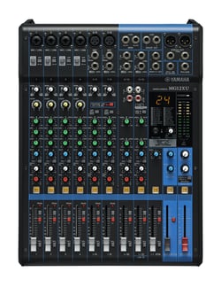 Yamaha MG-12XU  - 1 Processadores incorporados: Algoritmo SPX: 24 programas, controlo de PARAMETER – 1; FOOT SW – 1 (on/off de FX RTN CH), 2 Phantom power: + 48 V, 3 Inputs digitais: entrada compatível USB Audio Cla...