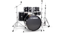 Yamaha Rydeen Studio Black Glitter 20 - Bombo: 20” x 16” perfurado, Timbalão de chão: 14” x 13”, Timbalões suspensos: 12” x 8” / 10” x 7”, Tarola: 14” x 5.5”, Suportes de timbalões: CL940LB x 2, Cascos: 6 folhas (7.2 mm), ...