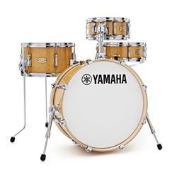Yamaha Stage Custom Hip Shell Set NW 20''  - Bombo: 20 '' x 8 '', Piso / tarola: 13 '' x 8 '', Rack Tom: 10 '' x 5 '', Tarola: 13 '' x 5 '', Especificações, Construção da casca: 100 por cento de bétula de 6 camadas, 