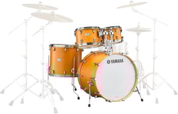 Yamaha Tour Custom Std. Caramel B-Stock  - Tipo de madeira Maple, Material de Aro é de Aço, Montagem de timbalão com oscilação livre: Sim, Bombo com roseta: Sim, Timbalão 1 é de 10 x 7, Timbalão 2 é de 12 x 8, 