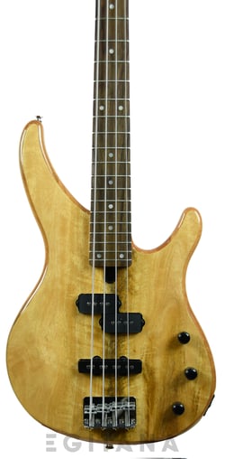 Yamaha TRBX 174EW NAT  - Corpo em Mogno / Madeira exótica laminada, Braço em Maple, Escala em Rosewood, Raio do braço: 250mm (10), Escala: 863.6mm (34), Largura da pestana: 40mm (1.58), 