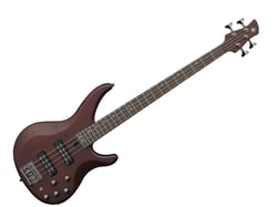 Yamaha TRBX 504 TBN  - Corpo em Mogno, Braço em Maple / 5 peças de mogno, Escala em Rosewood, Raio do braço: 250mm (10), Escala: 863.6mm (34), Largura da pestana: 38mm (1.5), 