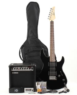 Yamaha ERG 121 GPII Gigmaker Starterpack - Corpo de amieiro, Pescoço de bordo, aparafusado, Quadro de madeira de pau-rosa, escala de 648mm (25,5), 22 trastes médios, Pescoço de recolha: Humbucker, 