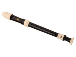 Yamaha YRS-302 BIII  - Dedilhado barroco, Furos duplos, Plástico ABS, Castanho escuro com anéis brancos, Inclui: saco, lata de graxa e um cotonete de limpeza, 