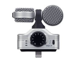 Zoom iQ7  - Microfone para dispositivos iOS (iPhone ou iPad) com ligação Lightning, Microfone Condensador stereo, Para gravações MS (mid / side): 90 ° / 120 ° / m-s, Max. SPL: 120 dB, Ganho de entrada: +3 até ...