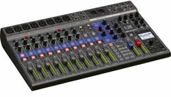 Zoom LiveTrak L-12  - 12 canais (8 mono + 2 stereo) com ligação combo XLR/jack 6.3mm, Gravação simultânea de 14 pistas, reprodução de 12 pistas, Interface de áudio USB (14-in/4-out), 5 saídas de escuta para headphones o...