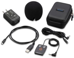 Zoom SPH-2n  - Controlo remoto com fio, Protecção de vento, Cabo USB, Transformador AD-17, Mala acolchoada para transporte, 
