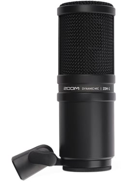 Zoom  ZDM-1 - Diretividade: Supercardióide, Faixa de frequência: 50 - 18.000 Hz, Sensibilidade: -54 dBV / Pa (2,0 mV), Máx. Nível de pressão sonora: 135 dB, Dimensões (C x P): 150 x 54 mm, Peso: 1,36kg, 