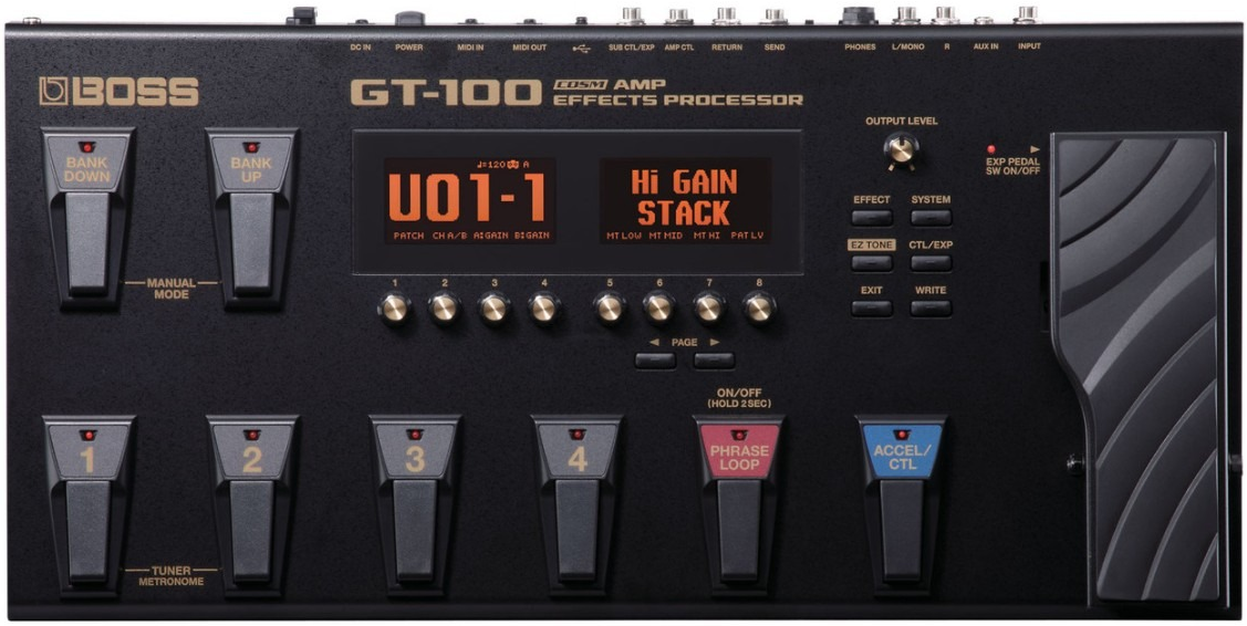 BOSS GT-100 Pedaleira Multi-Efeitos para Guitarra Elétrica