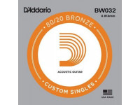 Cordas para Guitarra Acústica D'Addario 80/20 Bronze Acoustic Single Strings BW032 