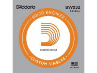 Cordas para Guitarra Acústica D'Addario 80/20 Bronze Acoustic Single Strings BW032 Cordas para Guitarra Acústica D'Addario 80/20 Bronze Acoustic Single Strings BW032