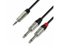  Adam hall K4 YWPP 0600  REAN Minijack Audio Cable 3.5 mm estéreo a 2 Jacks 6.3 mm mono 6 m 