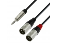  Adam hall K4YWMM0180  Cable de audio estéreo mini REAN de 3.5 mm a 2 XLR macho de 1.8 m 