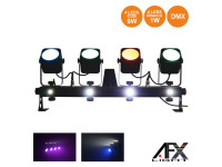  Afx Light   Barra 4 Projectores c/ Leds COB RGBW c/ Comando e Pedaleira COMBO-BAR 