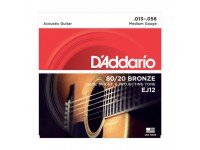 Jogo de cordas .013 D´Addario Jogo Cordas Guitarra Acústica Bronze Daddario EJ12 013-056 Juego de cuerdas para guitarra acústica Bronze Daddario EJ12 013-056