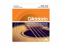  D´Addario EJ41 Juego de 12 cuerdas para guitarra acústica Daddario EJ41 009-045