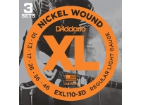 Conjunto de 3 jogos de cordas D´Addario EXL110-3D 10-46   