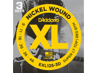 Jogo de cordas para Guitarra Elétrica D´Addario  EXL125-3D  