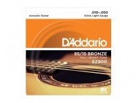 Jogo de cordas .010 D´Addario Jogo Cordas Aço Bronze 010 Guitarra Acústica EZ900 .010-.050 
	Jogo de Cordas de Aço Bronze 010 para Guitarra Acústica D'ADDARIO EZ900
