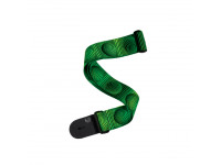  Correia de guitarra de nylon D'Addario Polyester Guitar Strap, Optical Art, Green Orbs 