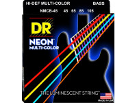  Conjunto de cordas para baixo elétrico DR Strings  Neon Multi NMCB-45 4 Cordas 45-105 Baixo Elétrico  